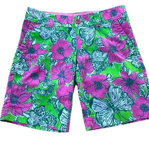 LILLY PULITZER pink, green & white Floral shorts, size 0, Reduced
